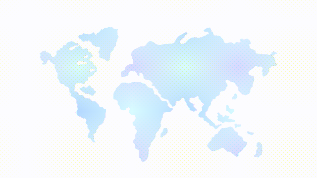 Animated worldwide connection object. Map silhouette with network access. Full sized flat element 4k video footage with alpha channel. Blue color illustration for motion graphic design and animation