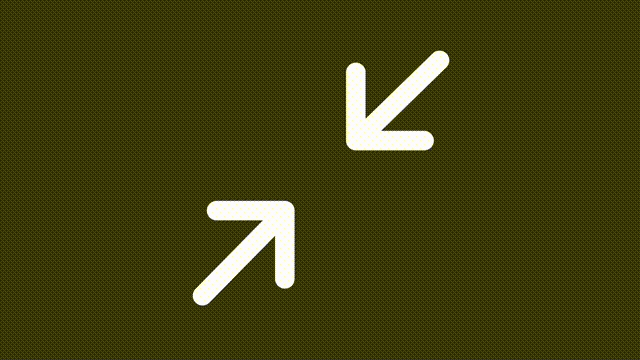 Animated zoom out white line ui icon. Minimize digital window. Seamless loop 4k video with alpha channel on transparent background. Isolated user interface symbol motion graphic design for night mode