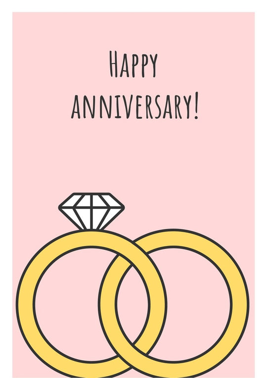 Anniversary greeting card with color icon element set