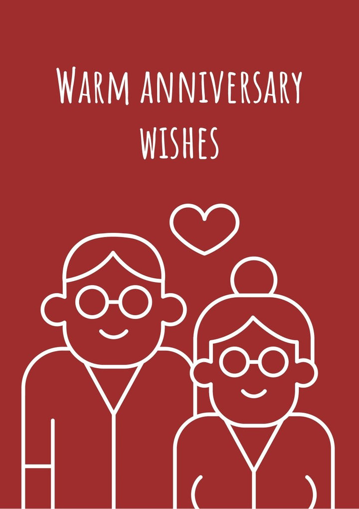 Anniversary postcard with linear glyph icon set