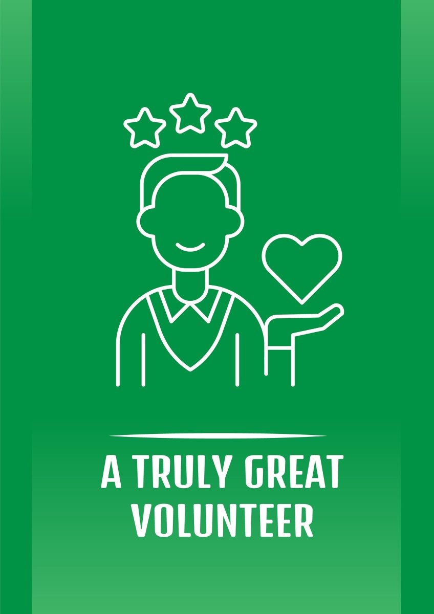 Annual volunteer week celebration postcard with linear glyph icon set