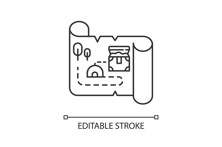 Archeology linear icons set