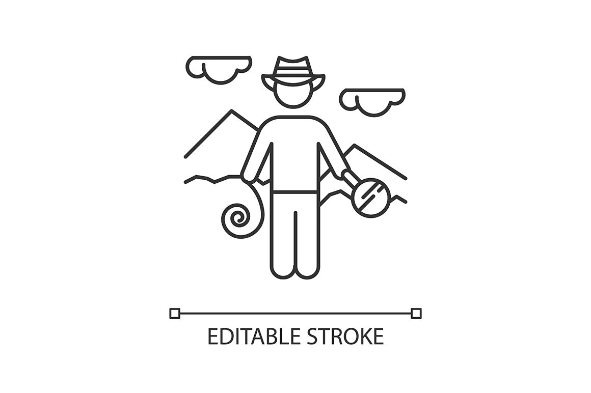 Archeology linear icons set