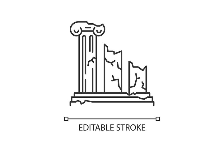 Archeology linear icons set