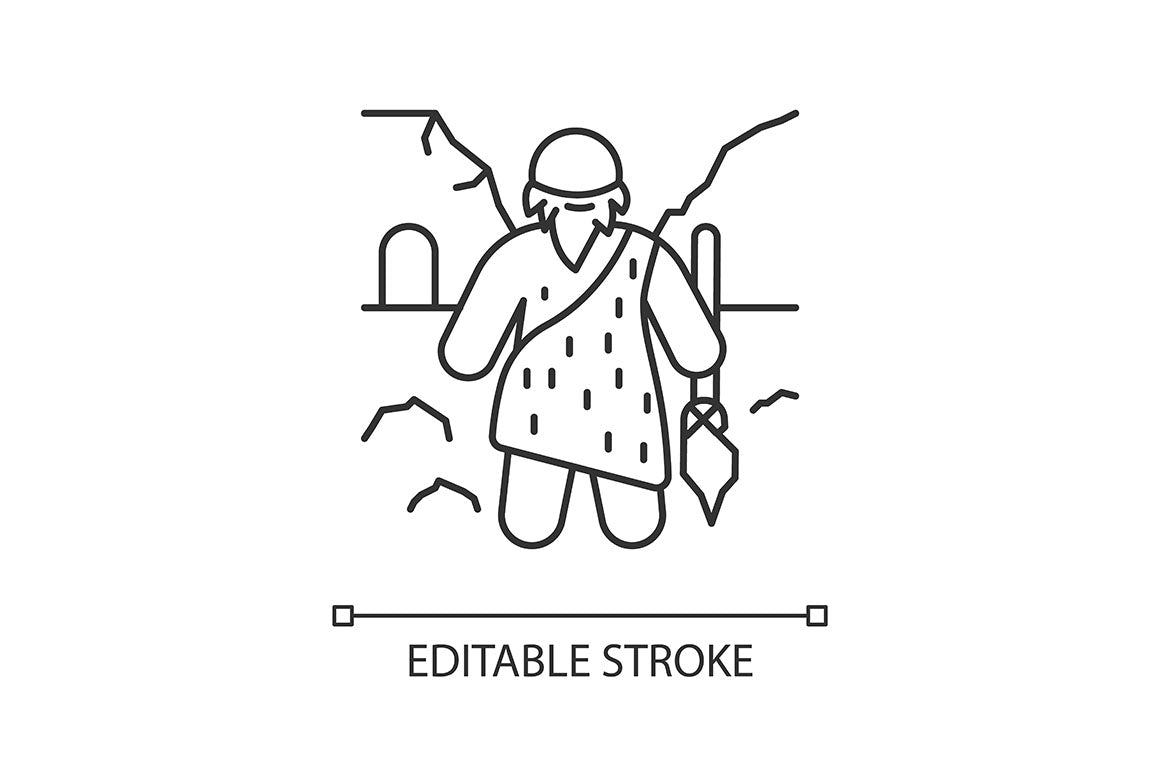 Archeology linear icons set