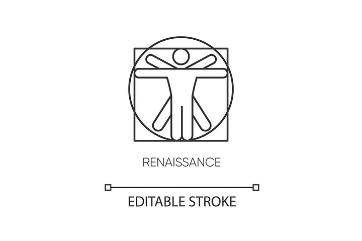 Art movements pixel perfect linear icons set