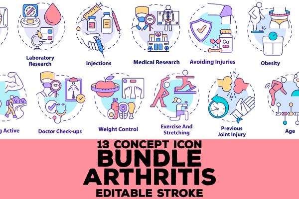 Arthritis Concept Icons Bundle