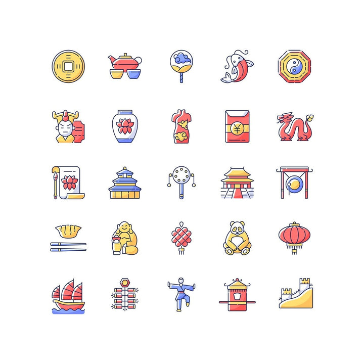 Asia Travel Icons bundle