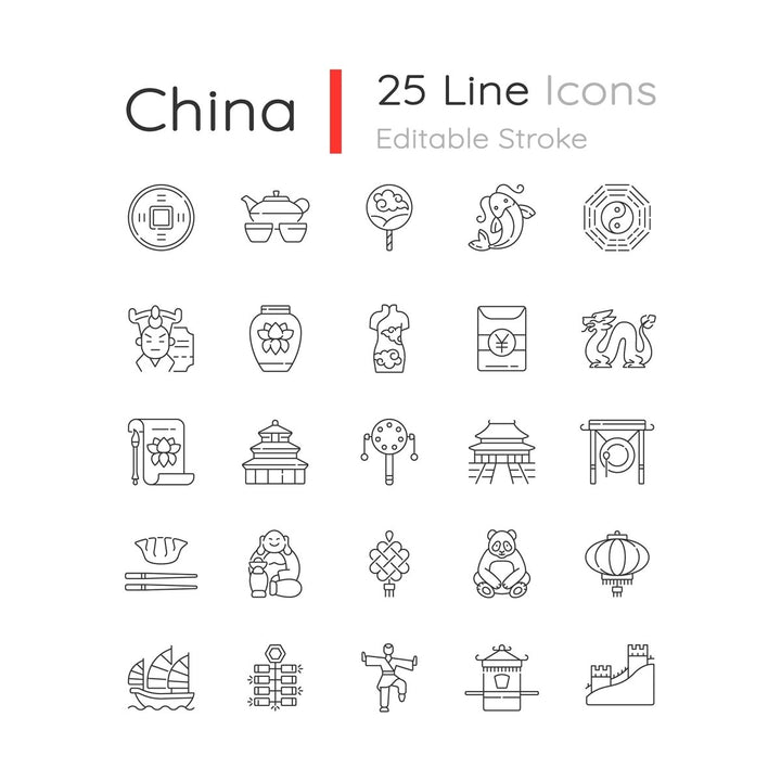 Asia Travel Icons bundle