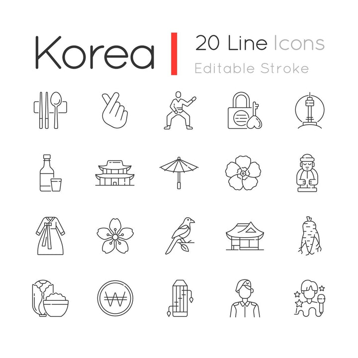 Asia Travel Icons bundle
