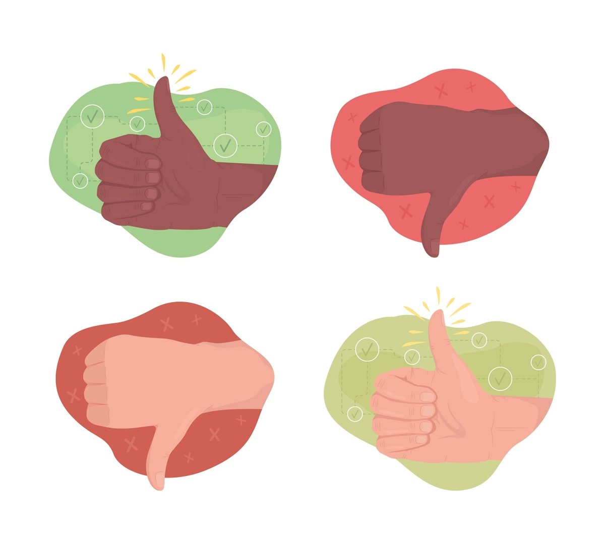 Assessment 2D vector isolated illustration set