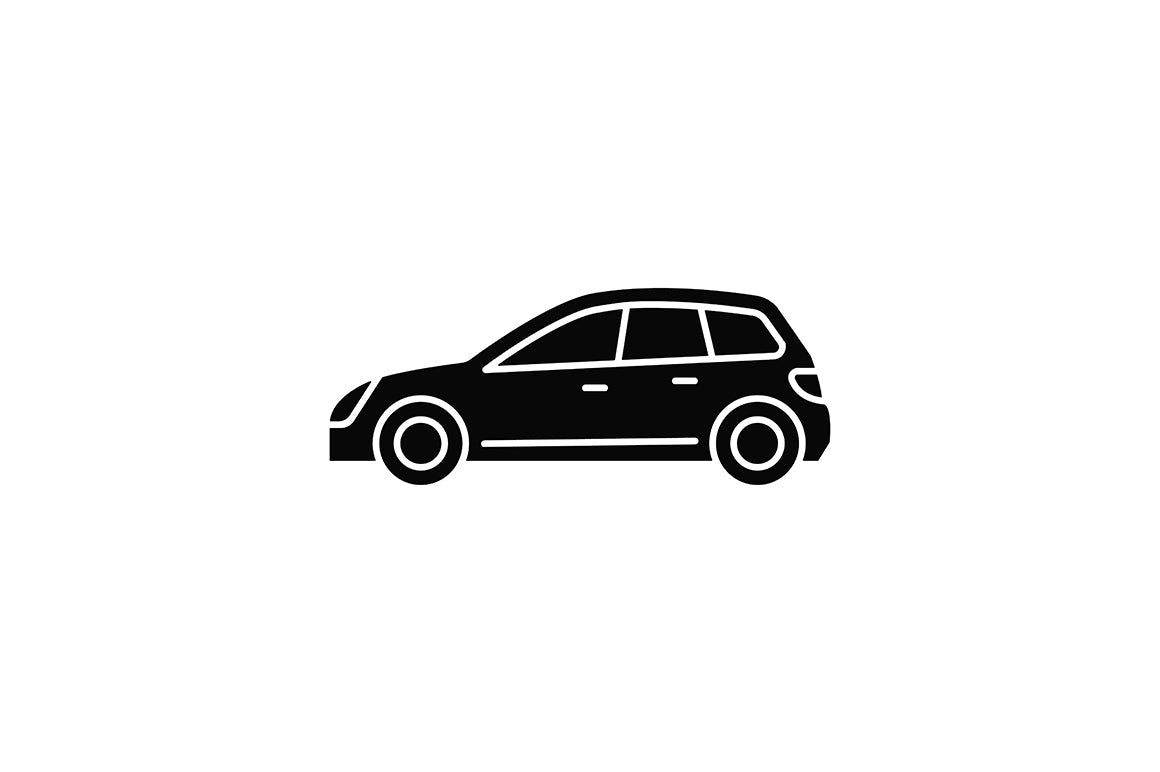 Auto racing black glyph icons set on white space