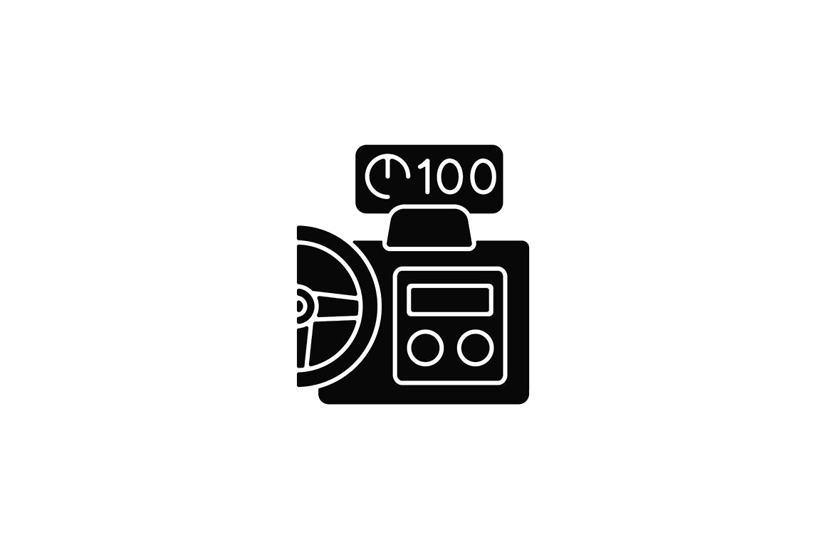 Auto racing black glyph icons set on white space