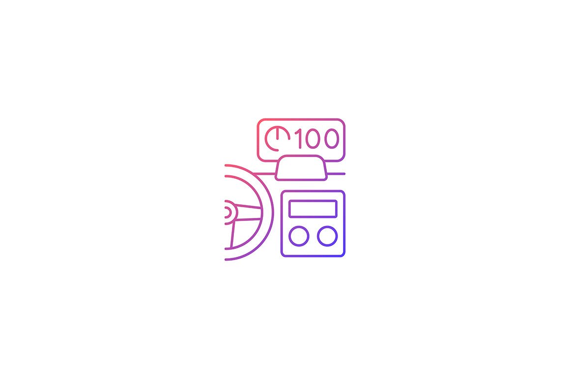 Auto racing gradient icons set for dark and light mode