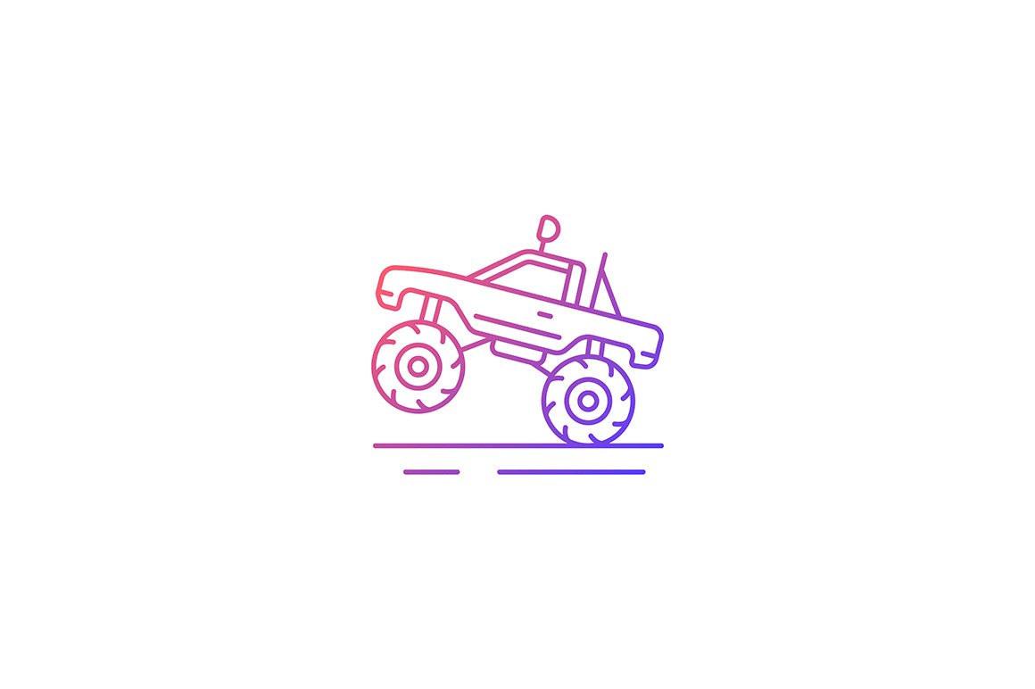 Auto racing gradient icons set for dark and light mode