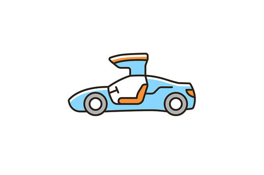 Auto racing RGB color icons set