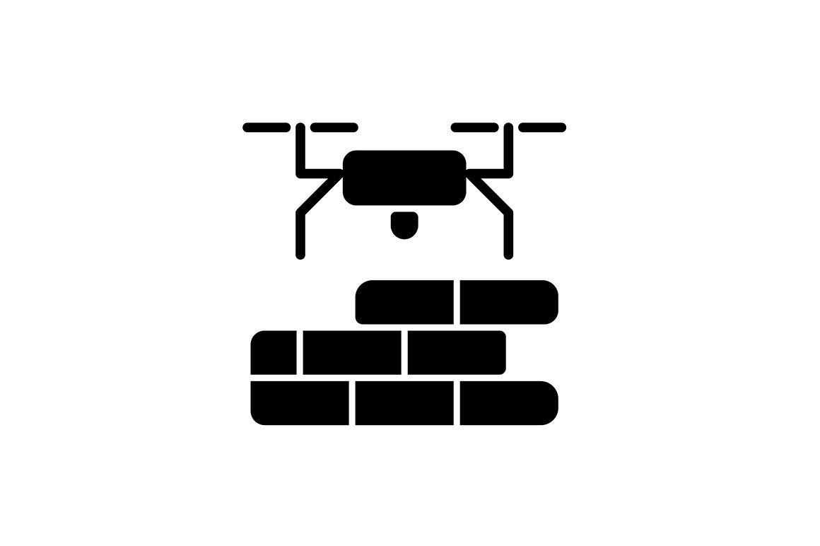 Automation black glyph icons set