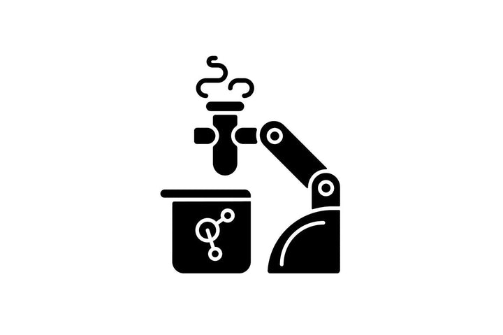 Automation black glyph icons set