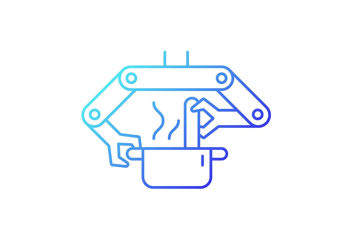 Automation gradient icons set for dark and light mode