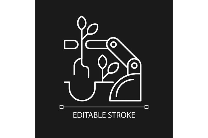Automation linear icons set for dark and light mode