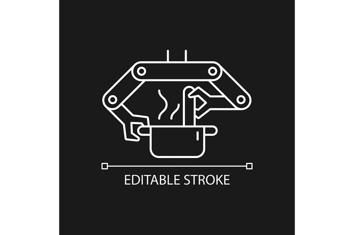 Automation linear icons set for dark and light mode