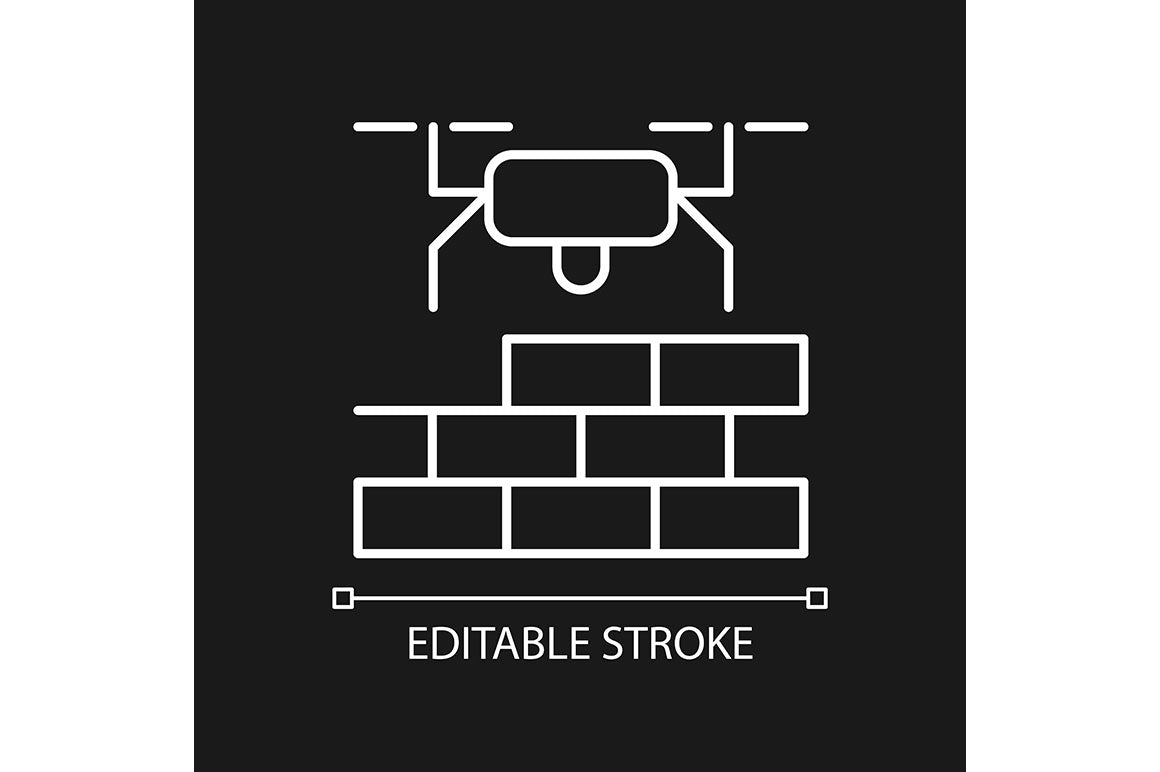 Automation linear icons set for dark and light mode