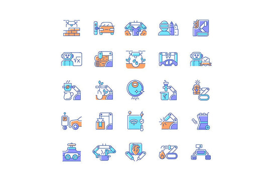 Automation RGB color icons set