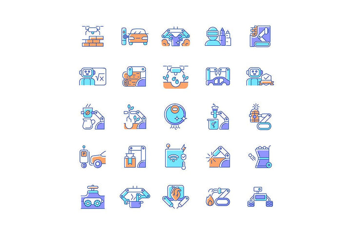 Automation RGB color icons set