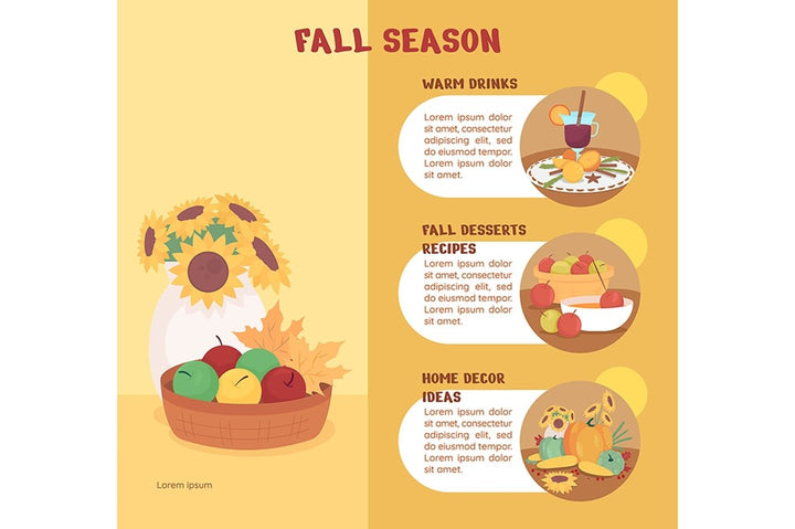Autumn activities for couples vector template set