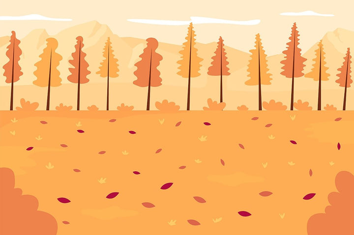 Autumn camping flat color vector illustration set