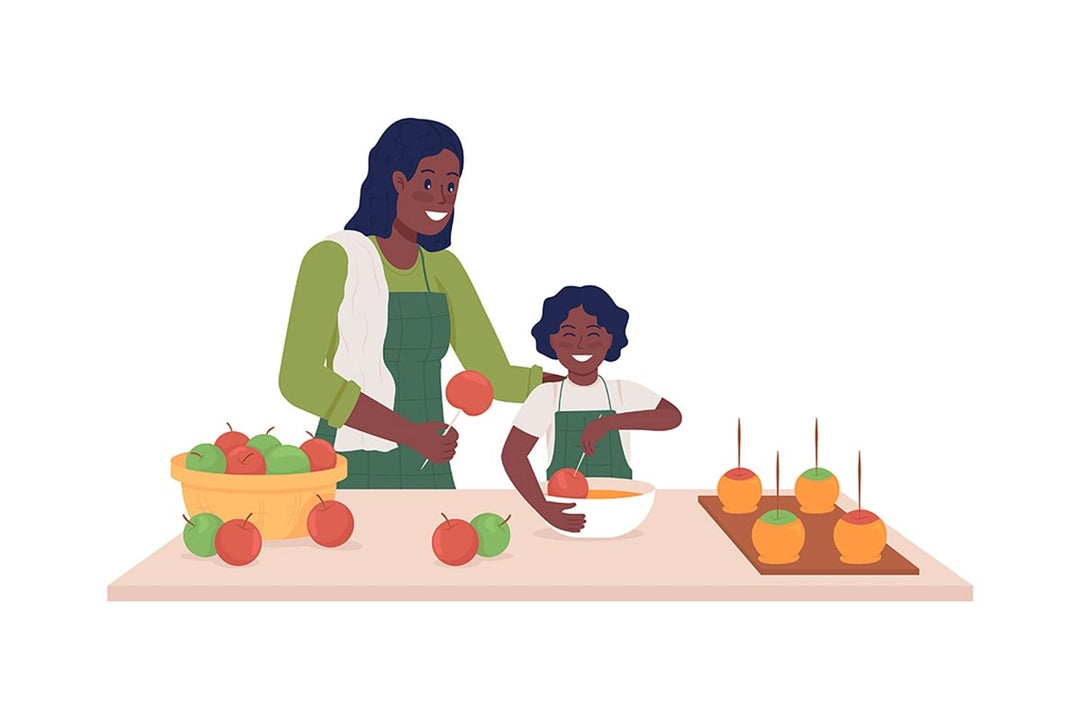 Autumn cooking flat color vector illustration set