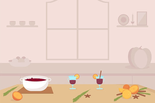 Autumn cooking flat color vector illustration set