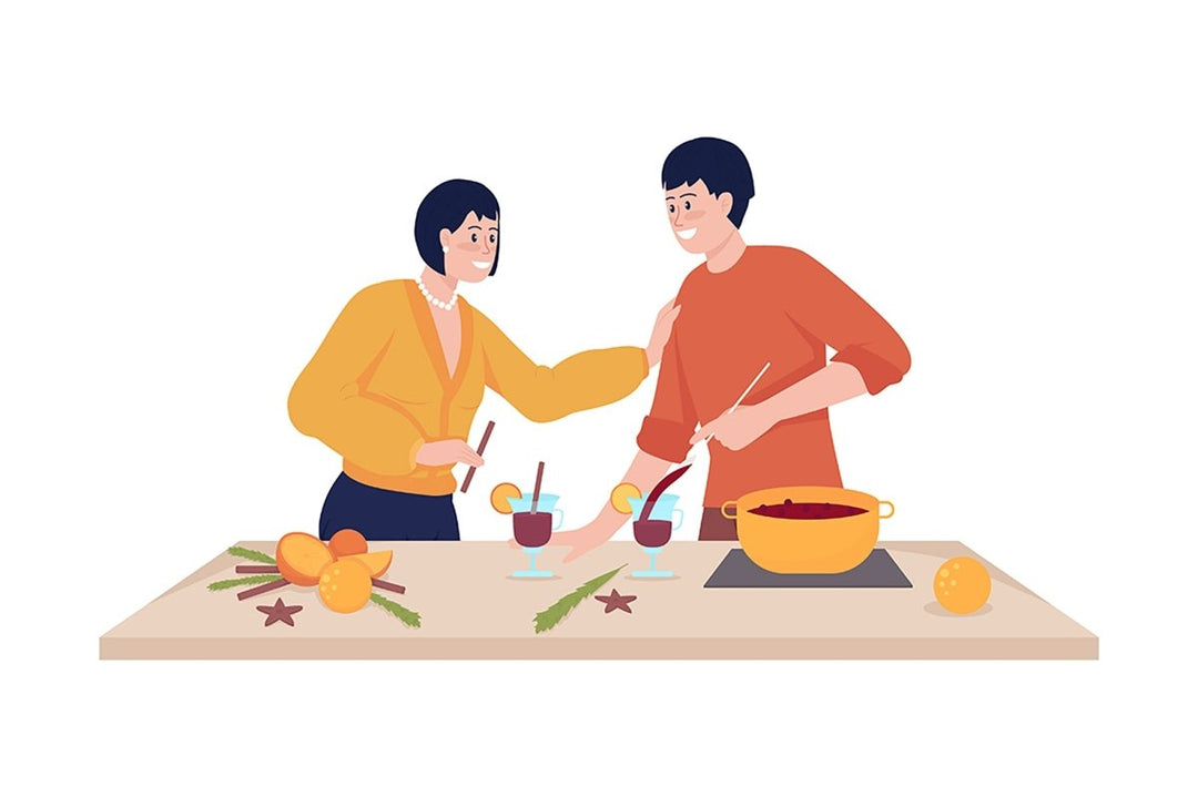 Autumn cooking flat color vector illustration set