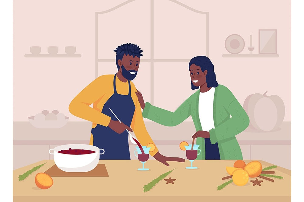 Autumn dishes flat color vector illustrations