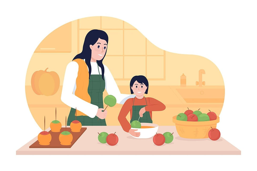 Autumn dishes flat color vector illustrations