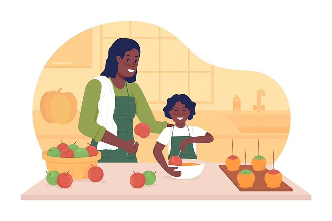 Autumn dishes flat color vector illustrations