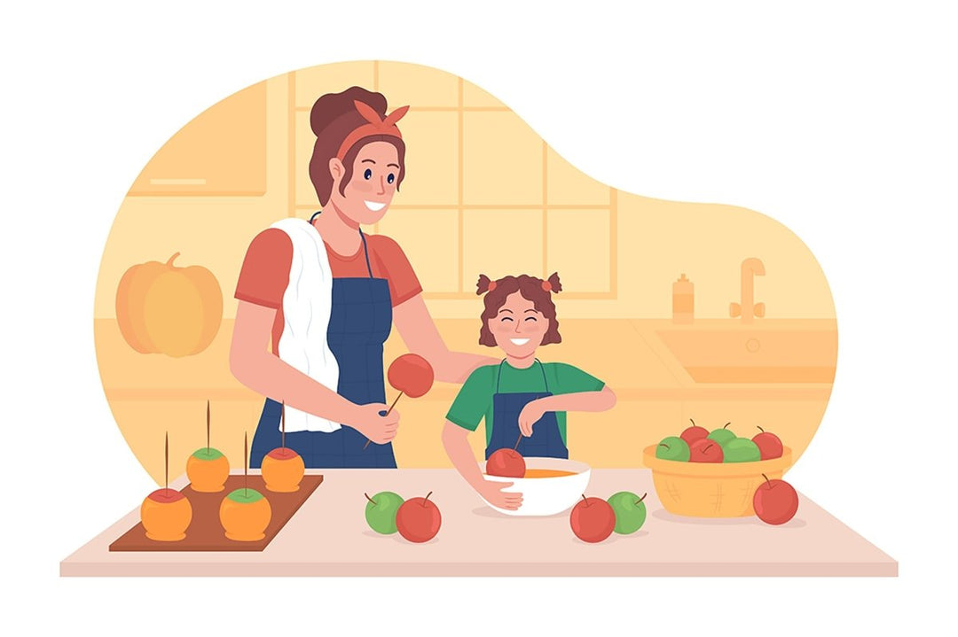 Autumn dishes flat color vector illustrations
