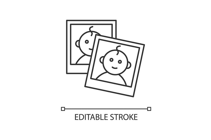 Babysitter service pixel perfect linear icons set