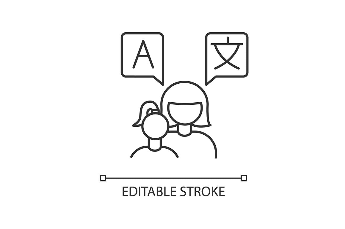Babysitter service pixel perfect linear icons set