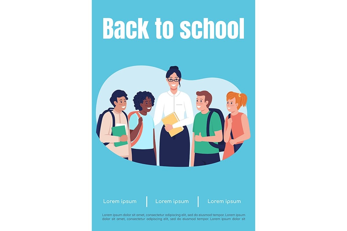 Back to school poster flat vector templates