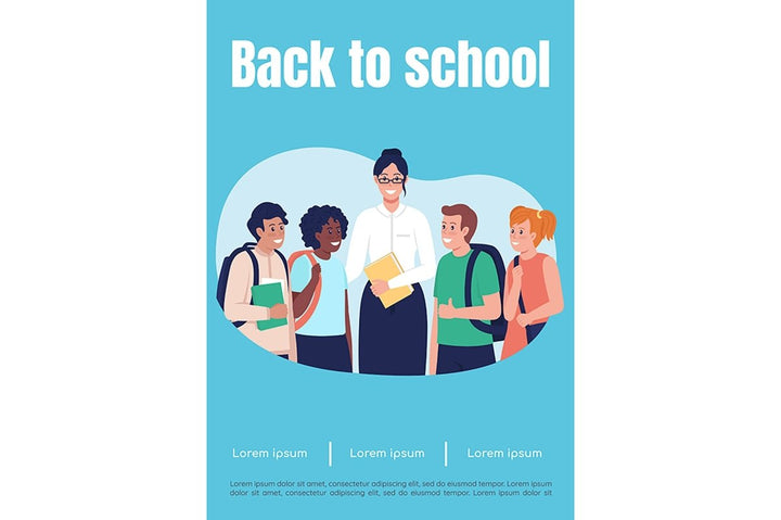 Back to school poster flat vector templates