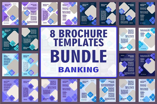 Banking services brochure design bundle