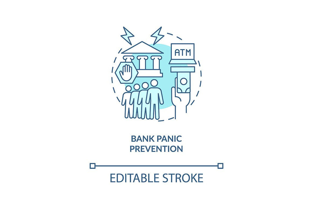 Banking system regulation concept icons bundle