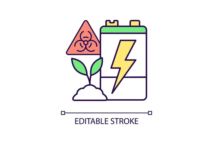 Battery recycling RGB color icons set
