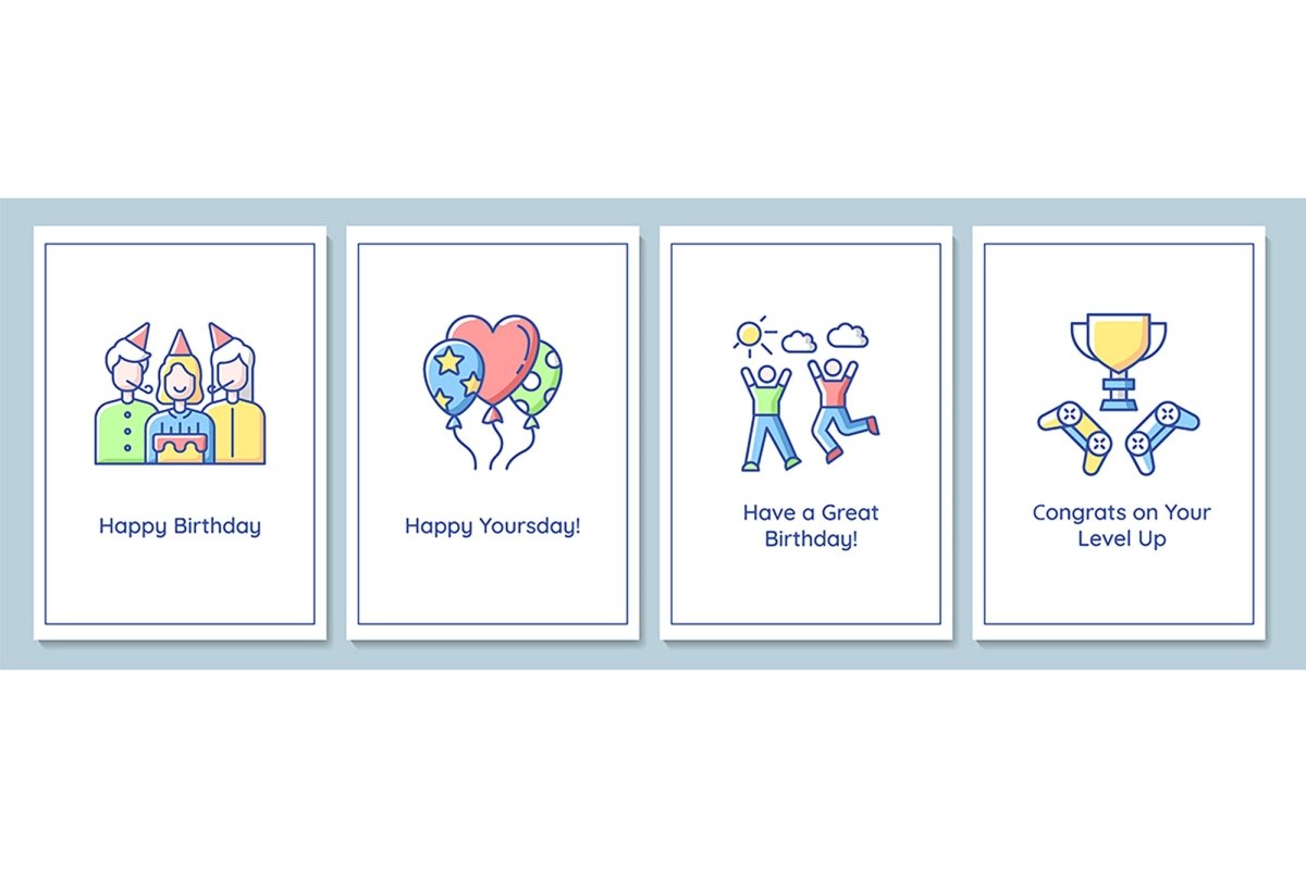 Birthday celebration greeting cards