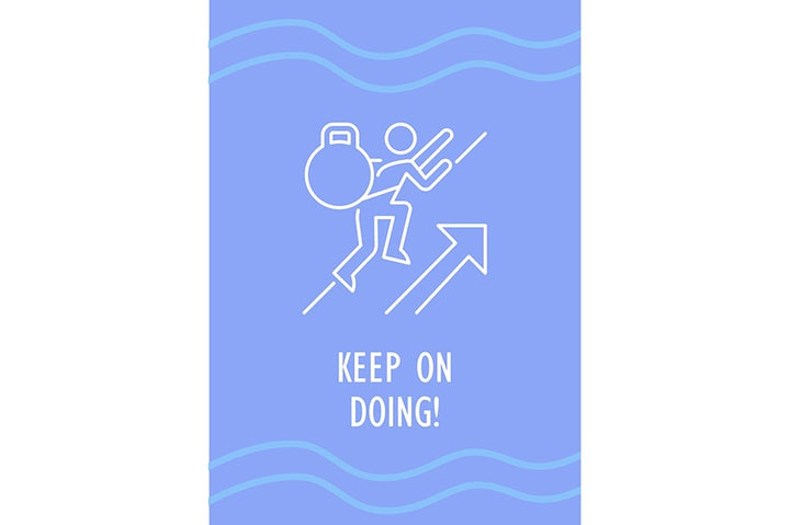 Birthday postcard with linear glyph icon set