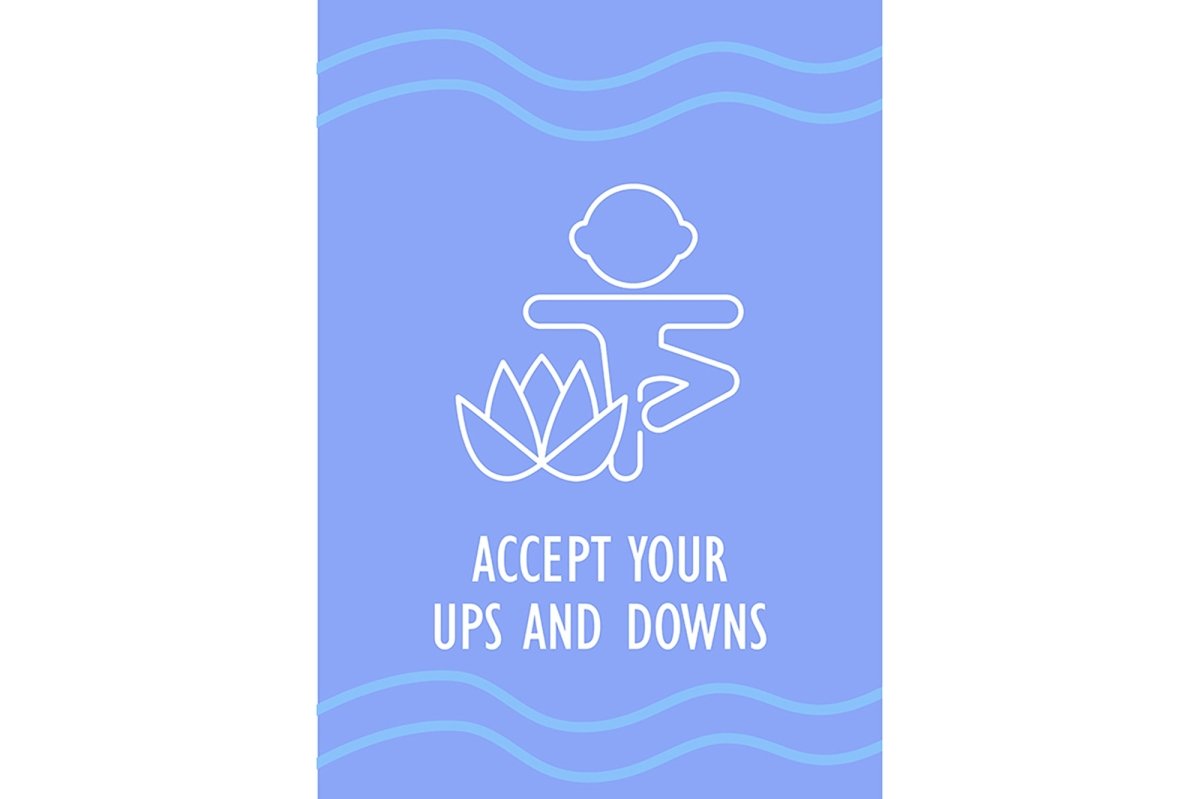 Birthday postcard with linear glyph icon set