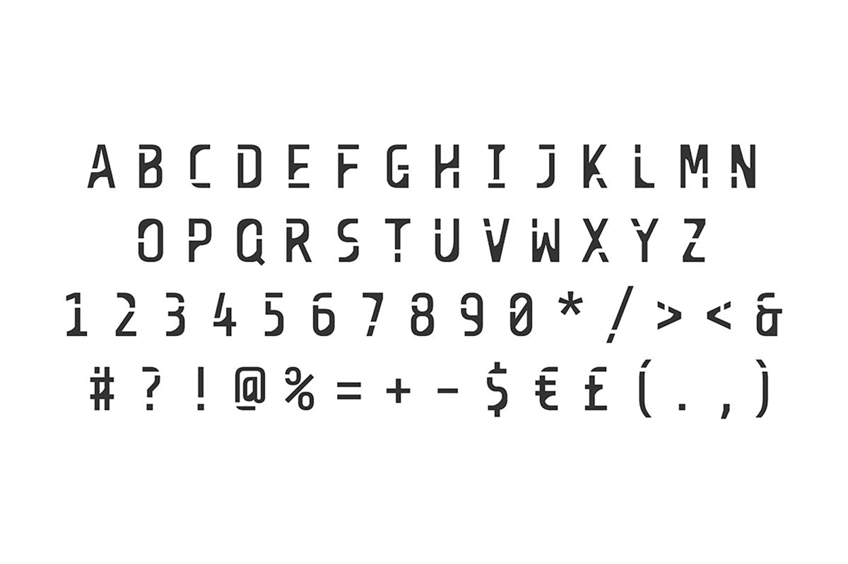 Black bold and linear rounded alphabet set