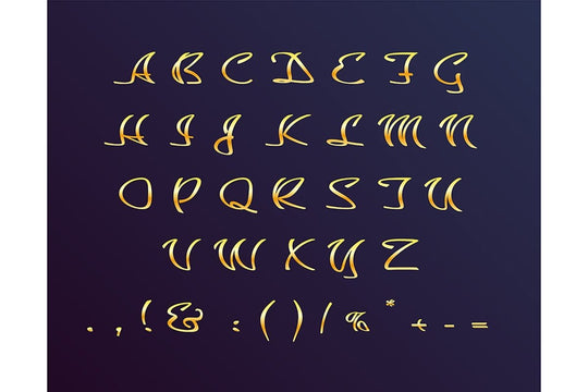 Black creative cursive alphabet bundle