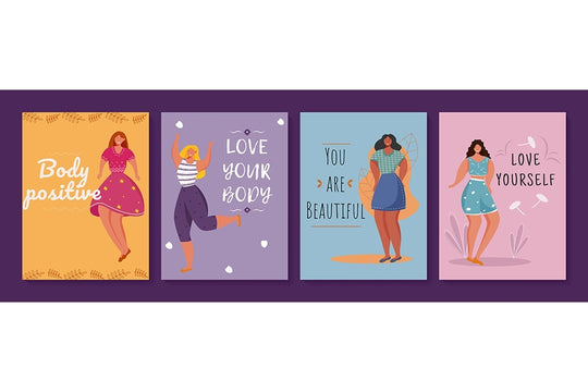 Body positive posters vector template set